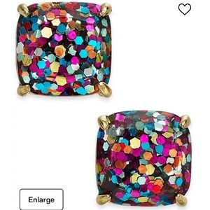 Kate Spade New York Glitter Crystal Square Stone Earrings